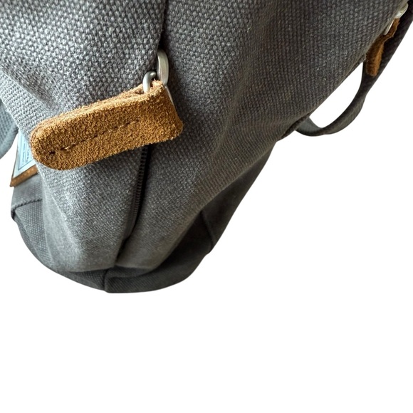Travelon Heritage Tote Anti Theft Gray Canvas And Suede No Shoulder Strap - Picture 5 of 10
